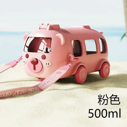 Cute Cartoon Bus Water Bottle